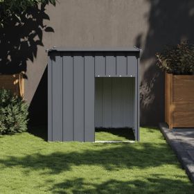 Dog House with Roof Anthracite 43.3"x40.6"x42.9" Galvanized Steel Dog House with Roof Anthracite 43.3"x40.6"x42.9" Galvanized Steel